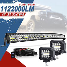52inch 1122w Led Light Bar 4 18w Cube Pods Combo Fit Jeep Wrangler Jl Jk Tj Yj