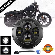 7 Inch 300w Led Headlight Hi Lo Black For Harley Honda Yamaha Ducati Motorcycle