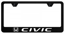 Honda Civic Black Uv Printed Polycarbonate License Plate Frame Official Licensed