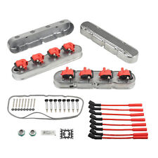 For Chevy Ls Finned Vintage Hidden Coil Aluminum Valve Cover - Polished