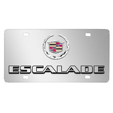 Cadillac Escalade 3d Dual Logo Mirror Chrome Stainless Steel License Plate