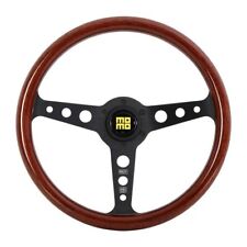 Momo Indy Black Heritage Mahogany Wood Steering Wheel 350mm