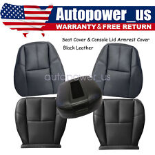 For Chevy Silverado 2500hd 2007-2014 Front Bottom Top Leather Seat Cover Black