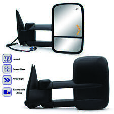Black Towing Mirrors Power Heated Signal Fit 2003-2006 Chevy Avalanche 1500 2500