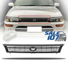 For 1993-1997 Toyota Corolla Front Bumper Hood Grille Black Crown Logo Grill Jdm