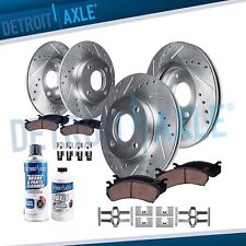 240mm Front 239mm Rear Drilled Rotor Ceramic Pads For Honda Civic Del Sol Si