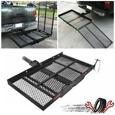 500lbs Hitch Mount Cargo Carrier Wheelchair Scooter Rack Foldable Loading Ramp