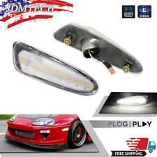 For 2000-2005 Toyota Celica White Led Front Bumper Side Marker Lights Clear Pair