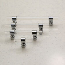 Lucite On Polished Chrome - Knob Pulls - Clear Acrylic Cabinet Handle
