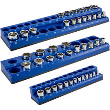 3pcs Magnetic Socket Organizer 12 38 14 Metric Socket Holder Kit Storage