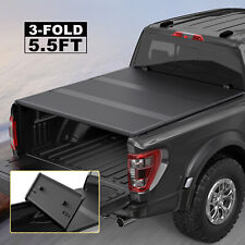 Truck 5.5ft Bed Hard Tonneau Cover For 2007-2024 Toyota Tundra Tri-fold On Top