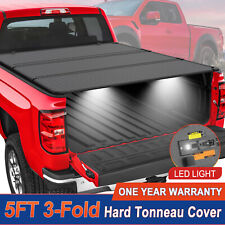 5ft 3-fold Hard Tonneau Cover For 2015-2024 Chevy Colorado Gmc Canyon Truck Bed