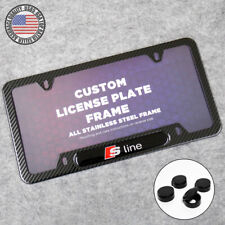 S Line Sport Front Or Rear Carbon Fiber Texture License Plate Frame Cover Gift