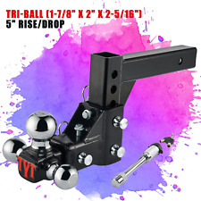 Tri 3 Ball Adjustable Drop-turn Trailer Tow 2 Hitch Mount Towing Truck Solid