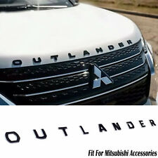 Front Hood Emblem For Mitsubishi Outlander Badge Nameplate Letter Gloss Black Us