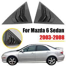 For Mazda 6 Sedan 2003-2008 Carbon Fiber Black Rear Quarter Window Louver Cover