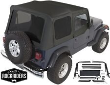 Complete Soft Top With Hardware Kit Black 1987-1995 Wrangler With Half Doors Yj