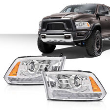 Fit For 2009-2018 Dodge Ram 1500 2500 3500 Chrome Projector Headlights Wled Drl