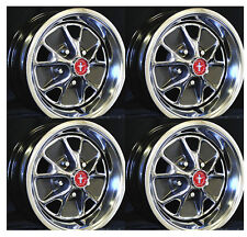 New 1966 Mustang Style Steel Gt Wheels 14 X 5 Set Of Complete W Caps Nuts