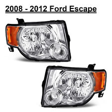 Headlights Assembly For 2008-2012 Ford Escape Suv Chrome Housing Amber Corner