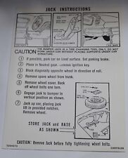 New 1962 Chrysler Jack Instructions