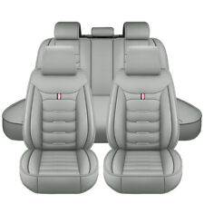 Fit Hondatoyota Solid Gray Luxury Leather Car Seat Cover Front Rear Bucket Seat