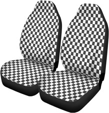 Car Seat Covers Pattern Black And White Squares Checkerboard Checkered Abstract