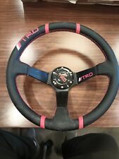 14 Trd Racing Development Red Stitching Steering Wheel W Horn Button