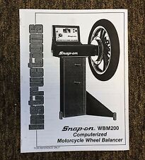 Snap On Wbm200 Motorcycle Wheel Balancer Manual Field Service Guide Spin