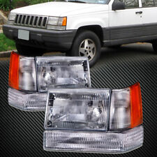 For 1993-1996 Jeep Grand Cherokee Headlights Driver And Passenger Set