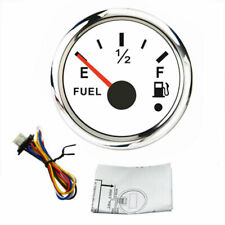 2 52mm Fuel Level Gauge 240-330-190ohm White For Car Marine Red Led Usa Stock