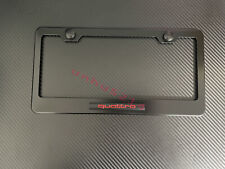 1x Blackred Quattro 3d Emblem Black Stainless License Plate Frame Rust Free