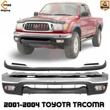 Front Bumper Chrome Kit With Fillers Fog Lights For 2001-2004 Toyota Tacoma