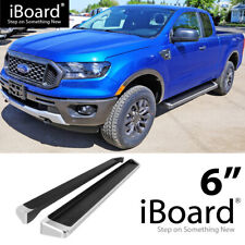 Running Board Side Step 6in Aluminum Silver Fit Ford Ranger Super Cab 19-23