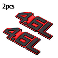 2x Black Red 4.6l Car Emblem Metal V6 V8 Engine Logo Sports Badge Racing Decal