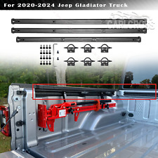For 2020-2024 Jeep Gladiator Black Truck Bed Rails Tie Down Trail Rail System