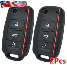 Pair Silicone Remote Key Case Fob Cover For Vw Beetle Jetta Golf Gti Rabbit Cc