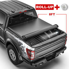 8 Soft Roll-up Truck Bed Tonneau Cover For 2009-2014 Ford F150 Long Bed W Lamp