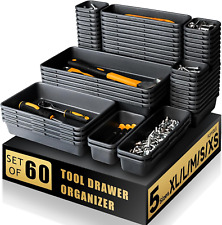 60 Pcs Upgraded Tool Box Organizer Tray Toolbox Desk Drawer Organizer Tool