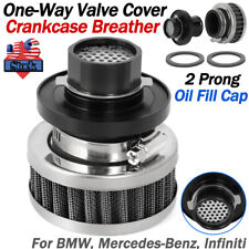 For Bmw N54 Mercedes 2 Prong Oil Fill Cap One-way Valve Cover Crankcase Breather