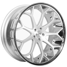 20 Staggered Azad Wheels Az99 Silver With Chrome Ss Lip Rims P05