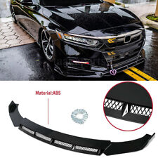 3pcs Glossy Black Front Bumper Lip Spoiler Splitter Body Kit For Honda Accord
