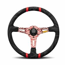 Momo Genuine Ultra Red 350mm Suede Racing Drift Competition Steering Wheel New