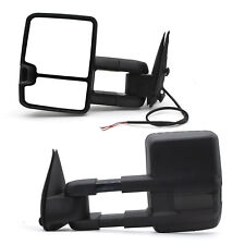 Black Towing Mirrors Manual Extendable For 1999-2006 Gmc Sierra 1500 2500 3500