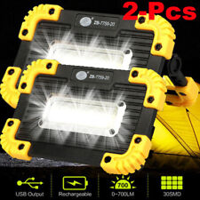 2x Usb Rechargeable Cob Led Work Light Lamp Floodlight Camping Emergency Torch