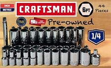 Craftsman 44 Short Deep 14 Sae Metric 6pt Ratchet Wrench Socket Set