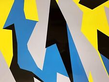 Yellow Black Gray Blue Camo Gloss Camouflage Vinyl Film Wrap Free Tool Kit