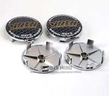 4x68mm Volk Racing Emblems Wheel Center Caps Hubcaps Rim Caps Badges Chrome