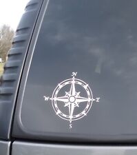 Tribal Compass Rose Nautical Star Car Window Vinyl Decal Sticker 5x5 White