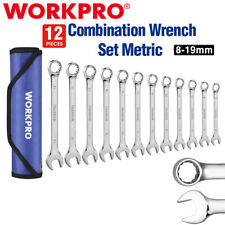 Workpro 12pcs Premium Combination Wrench Set Metric 8-19mm 12pt Wrench Set Wbag